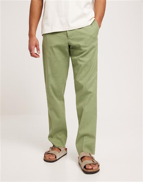 J Lindeberg Lois Linen Stretch Pants Slacks Oil Green