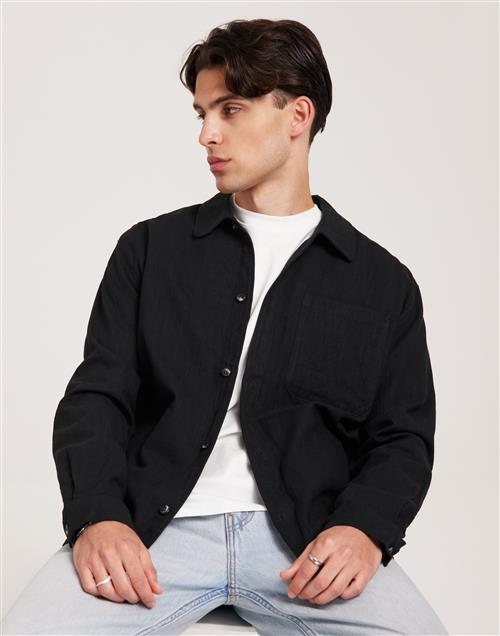 Brixtol Textiles Frank Linen Overshirts Black