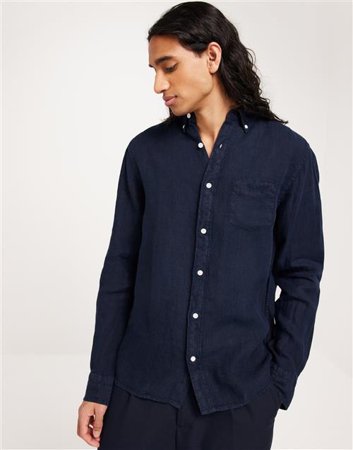 Gant Reg Ut Gmnt Dyed Linen Shirt Blå skjortor Blå