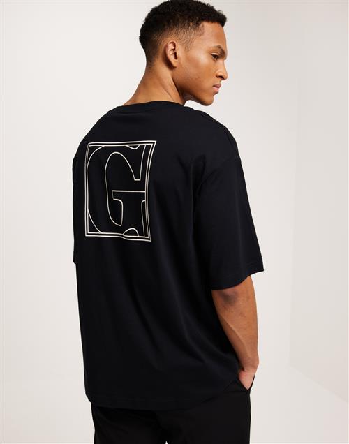 Gant Back Logo Graphic Ss T-Shirt Printed t-shirts Black