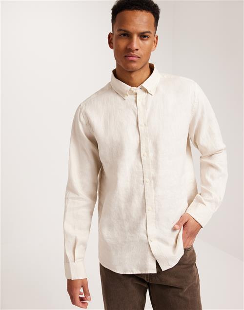 Les Deux Kristian Linen B.D. Shirt Hørskjorter Beige