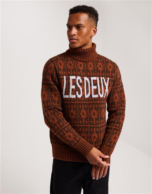 Les Deux Ezra Heavy Jacquard Rollneck Polotrøjer Coffee