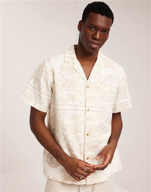 Les Deux Lesley Paisley SS Shirt Kortærmede skjorter Light Ivory