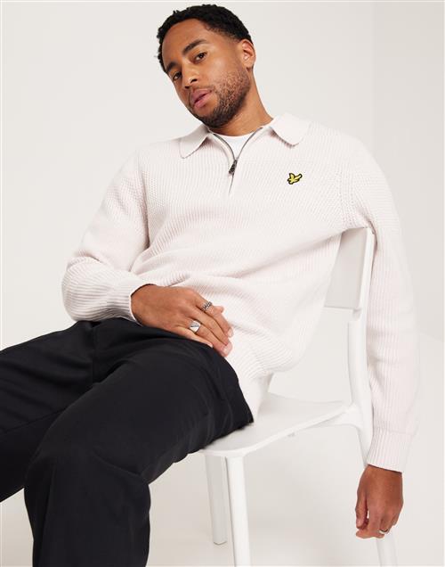 Lyle & Scott Textured Stripe Quarter Zip Rugby Jumper Half zip Mist