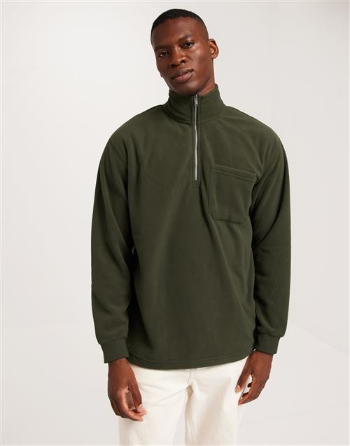 Selected Homme Slhrelaxgotler Fleece Half-Zip Swea Fleecetrøjer Forest Night