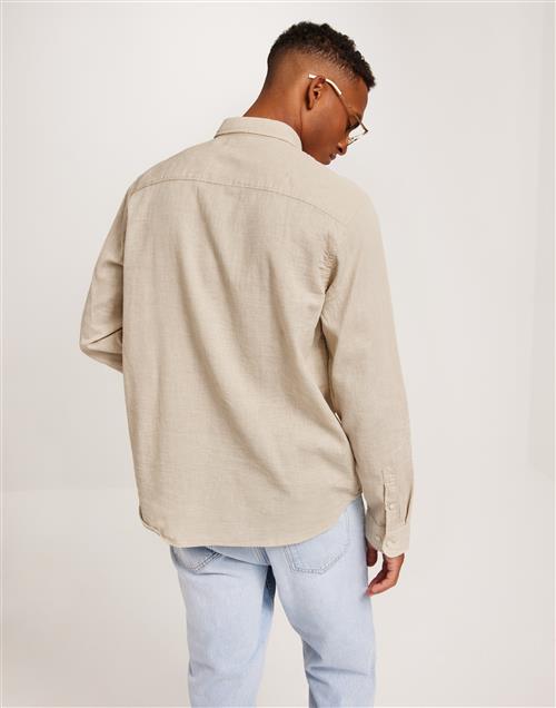 Selected Homme Slhrelaxrobin-Drake Shirt W Gröna skjortor Beige