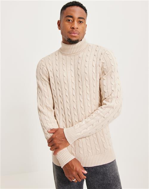 Selected Homme Slhryan Structure Roll Neck Striktrøjer Beige