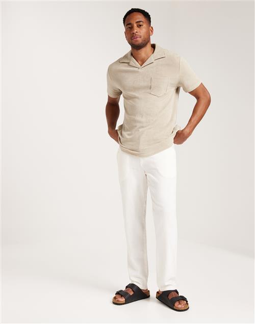 Selected Homme Slhrelax-Terry Ss Resort Polo Ex Kortærmede poloer Pure Cashmere