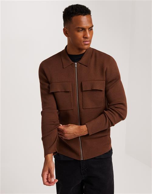 Jack & Jones Jprblastall Knit Cardigan Trøjer med lynlås Downtown Brown