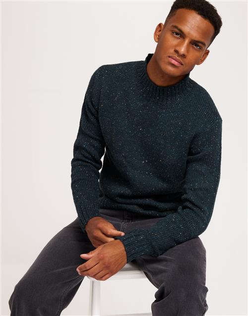 Jack & Jones Jjnolan Knit Mock Neck Striktrøjer Navy Blazer Multi Neps