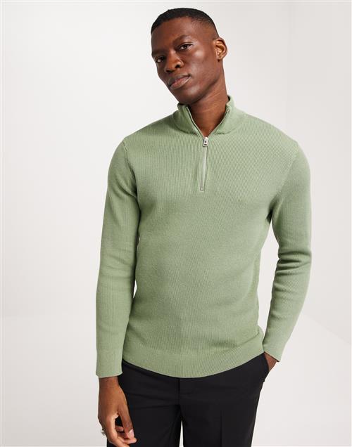 Only & Sons Onsphil Reg 12 Struc Half Zip Knit Trøjer Grøn