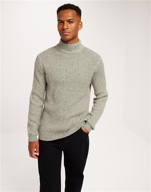 Only & Sons Onsmalaki Reg 7 High Neck Knit Striktrøjer Silver Lining