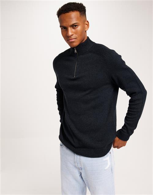 Only & Sons Onsedward Reg 7 Wool Half Zip Knit Striktrøjer Dark Navy