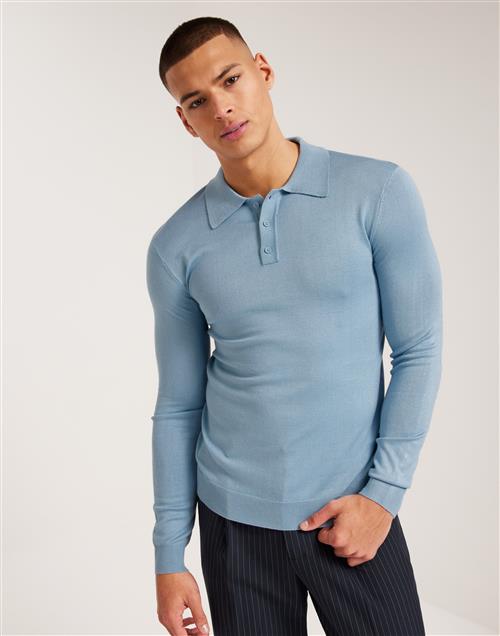 Only & Sons Onswyler Life Reg 14 Ls Polo Knit N Striktrøjer Mountain Spring