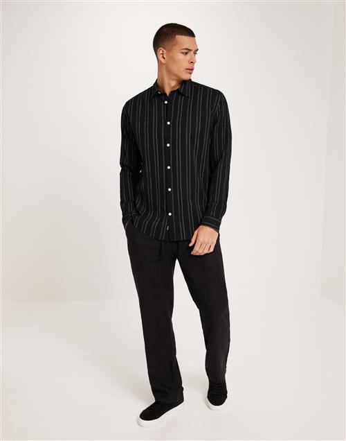 Only & Sons Onssweet Rlx Ls Striped Shirt Vita skjortor Black