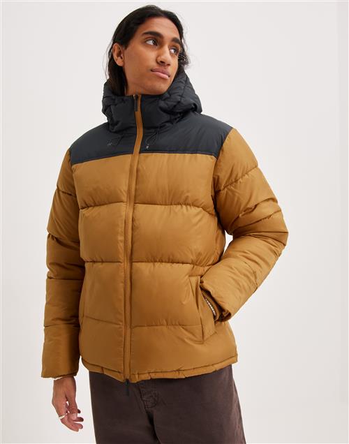 KnowledgeCotton Apparel Thermore puffer color blocked jacket THERMO ACTIVE - GRS/Vegan Tøj Brun