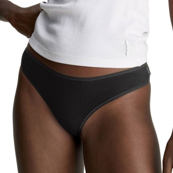 Calvin Klein Trusser 3P Ideal Cotton Thongs Sort bomuld X-Small Dame