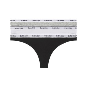 Calvin Klein Trusser 3P Modern Logo Thongs Hvid/Grå bomuld Medium Dame