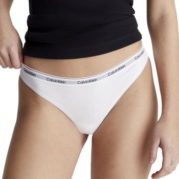 Calvin Klein Trusser 3P Modern Logo Thongs Hvid bomuld Small Dame