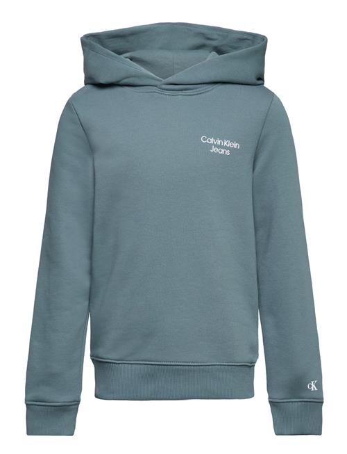 Calvin Klein Ckj Stack Logo Hoodie Calvin Klein Blue