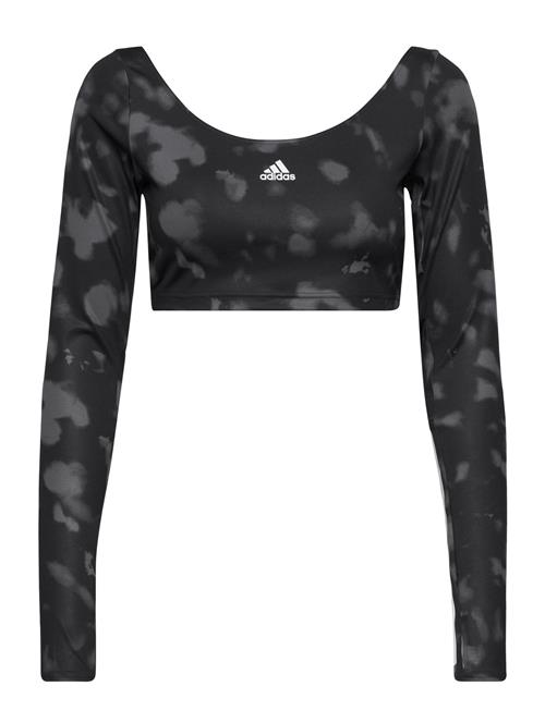 adidas Performance Hyperglam Cut 3-Stripes Long Sleeve Crop Top Adidas Performance Black