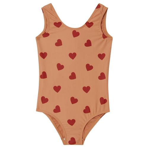 Se Kuling Milos Hjertemønstret Badedragt Terracotta | Orange | 134/140 cm ved Babyshop