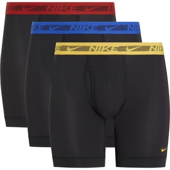 Nike 3P Dri-Fit Ultra Stretch Micro Boxer Brief Sort/Rød polyester Large Herre