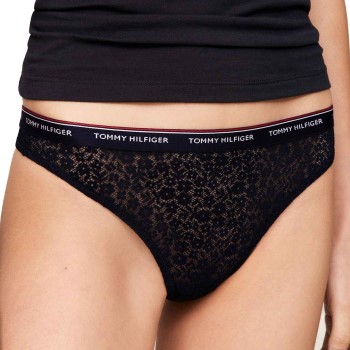 Tommy Hilfiger Trusser 3P Premium Essentials Lace Thong Flerfarvet-2 polyamid Small Dame