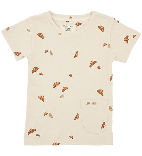 Se VACVAC VACVAC T-shirt - Rib - Ello - Croissant Mini - Beige ved KidsWorld