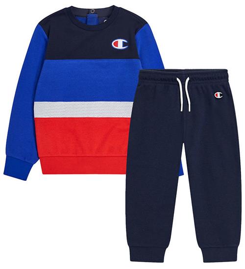 Se Champion Champion SweatsÃ¦t - Sweatshirt/Sweatpants - BlÃ¥/RÃ¸d/Hvid ved KidsWorld