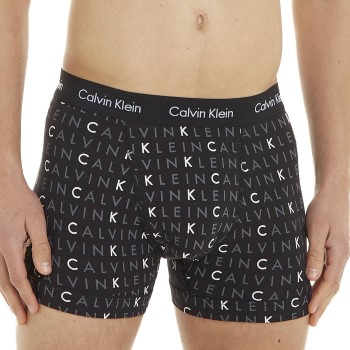 Calvin Klein 6P Cotton Stretch Trunks Sort Mønster bomuld Small Herre