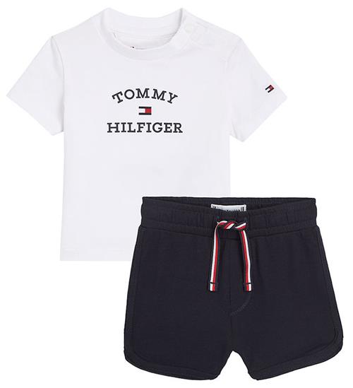 Tommy Hilfiger SÃ¦t - T-shirt/Shorts - Hvid/Navy