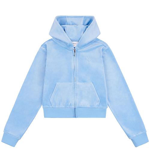 Se Juicy Couture Juicy Couture Cardigan - Tonal - Velour - Della Robbia Blue ved KidsWorld