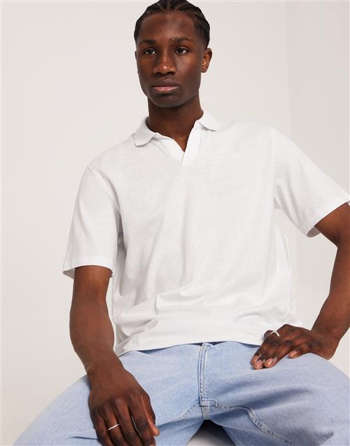 Jack & Jones Jjesummer Linen Polo Ss Ln Kortærmede poloer White