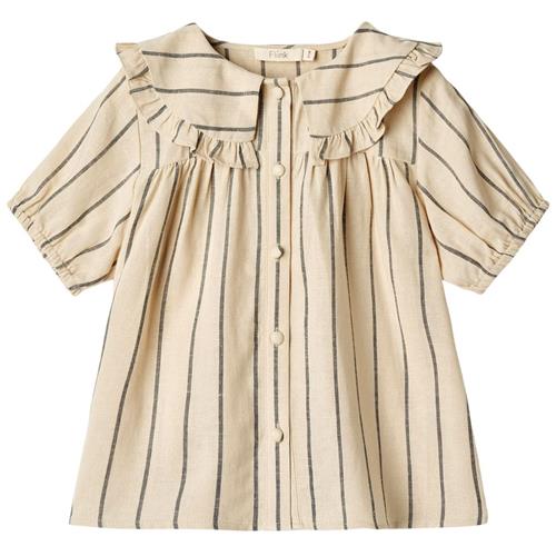 Fliink Vira Stribet Bluse Sandshell | Beige | 12 months