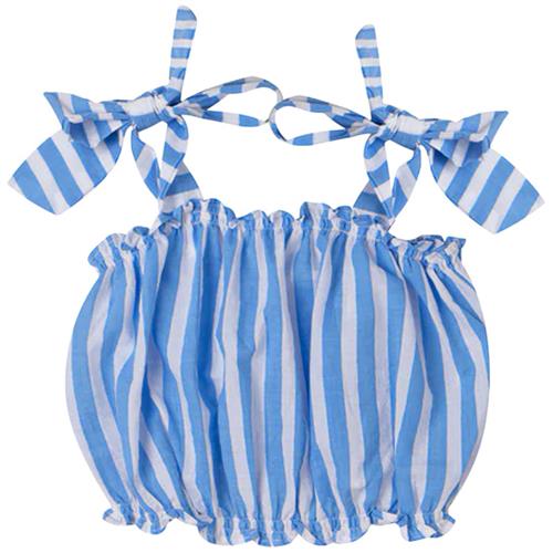 Se Kidsagogo Valeria Stribet Croptop Iris Blue | Blå | 7-8 years ved Babyshop