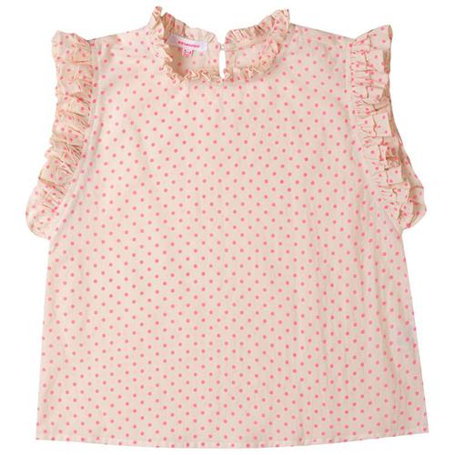 Kidsagogo Lola Polkaprikmønstret Top Vivid Pink | Lyserød | 5-6 years