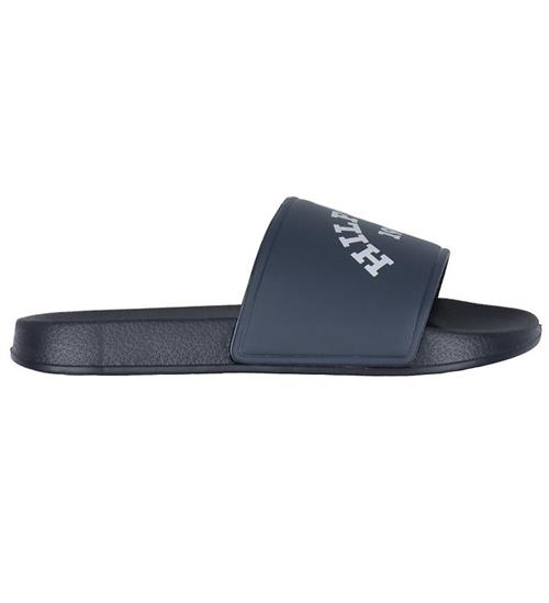 Se Tommy Hilfiger Tommy Hifiger Badesandaler - Logo Pool Slide - Navy m. Hvid ved KidsWorld