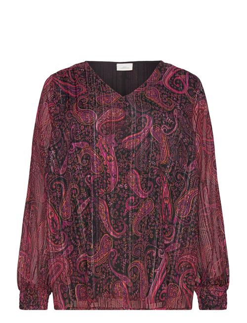 Se ONLY Carmakoma Carclarie Life L/S V-Neck Top Aop ONLY Carmakoma Black ved Booztlet