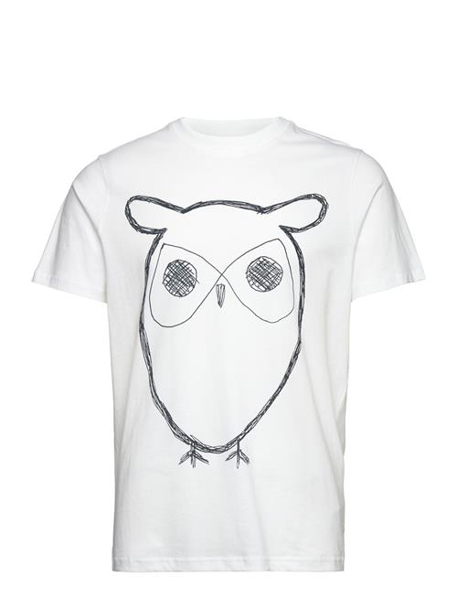 Se Knowledge Cotton Apparel Alder Big Owl Tee - Gots/Vegan Knowledge Cotton Apparel White ved Booztlet