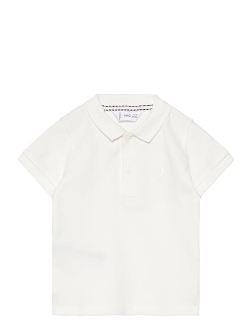 Se Mango Textured Cotton Polo Shirt Mango White ved Booztlet