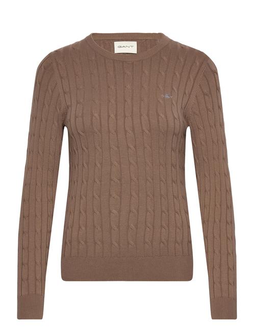 GANT Stretch Cotton Cable C-Neck GANT Brown