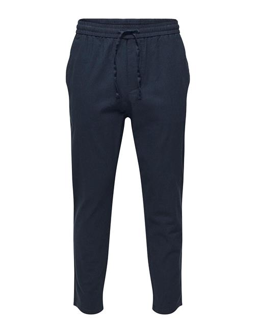 Se ONLY & SONS Onslinus Crop 0007 Cot Lin Pnt Noos ONLY & SONS Navy ved Booztlet