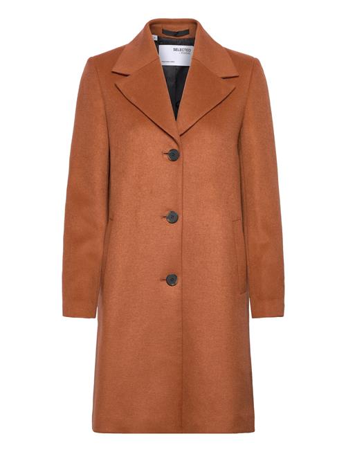 Slfnew Sasja Wool Coat B Noos Selected Femme Brown