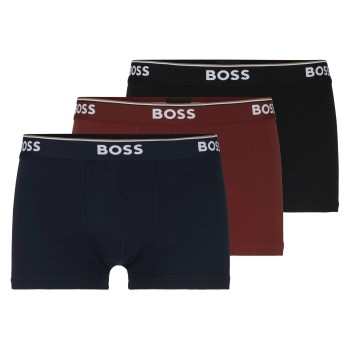 BOSS 3P Power Trunks Sort/Rød bomuld Large Herre