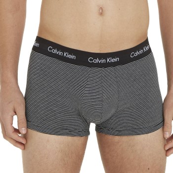 Calvin Klein 3P Cotton Stretch Low Rise Trunks Sort stribet bomuld Large Herre