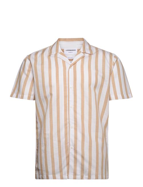 Cot/Lin Striped Resort S/S Lindbergh Beige