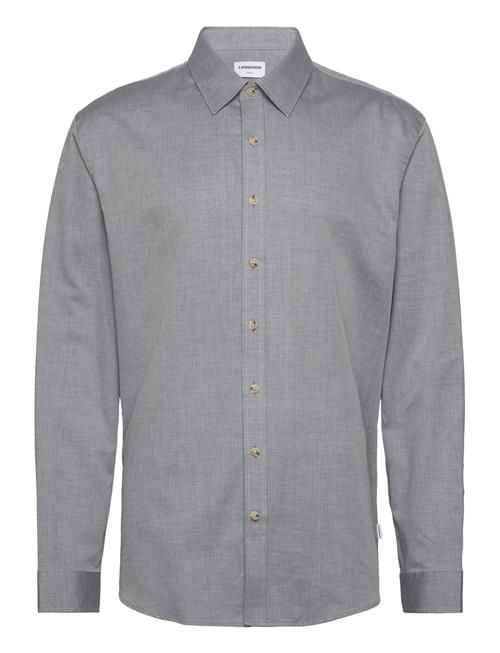 Lindbergh Mélange Herringb Shirt L/S Lindbergh Blue