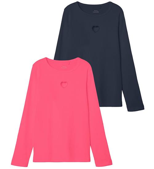 Se Name It Bluse - NkfVininse - 2 pak - Camellia Rose/Dark Sapphire ved KidsWorld