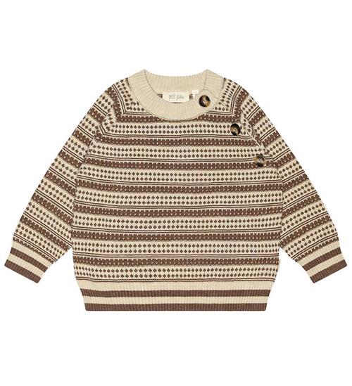 Se Petit Piao Bluse - Strik - Light Nordic - Off White/Brown Melang ved KidsWorld